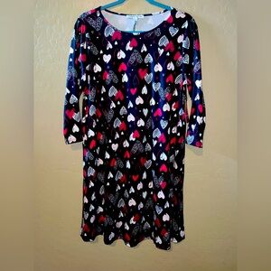 Soft Black Dress with Hearts